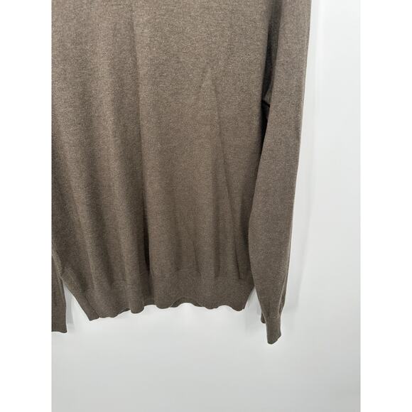Banana Republic Mens Brown V Neck Sweater Size L Silk Cotton Cashmere Luxury - Picture 3 of 6